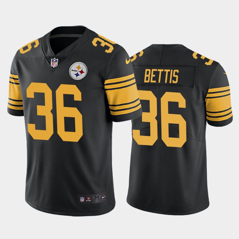 Men Pittsburgh Steelers #36 Jerome Bettis Nike Black Vapor Color Rush Limited NFL Jersey